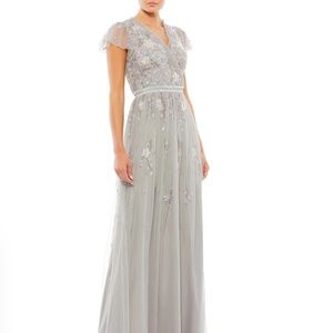 Silver Gray A-Line Gown by Mac Duggal — Size 10